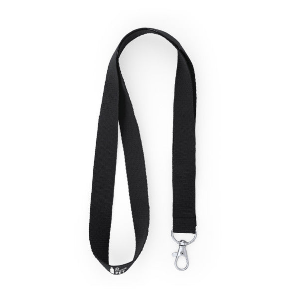 Stamina ECOHOST RPET lanyard in black - promotional merchandise printed with your company logo