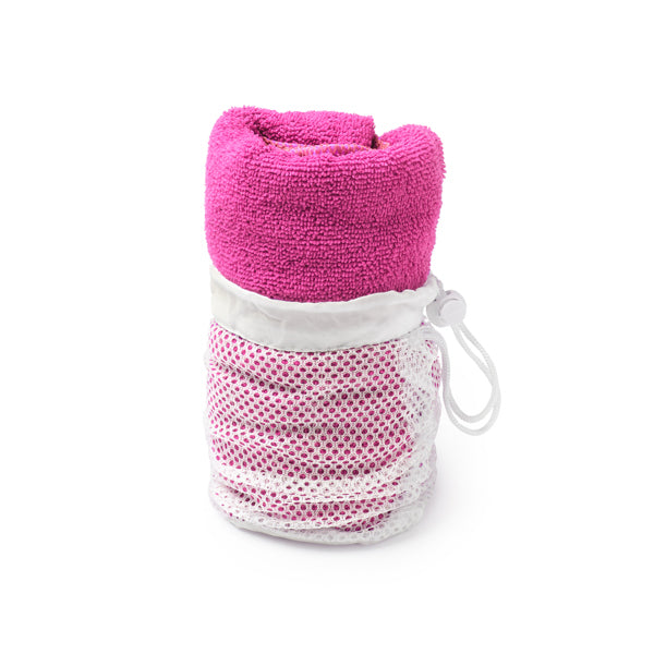 Stamina KELSEY Microfibre towel in fuchsia - promotional merchandise printed with your company logo