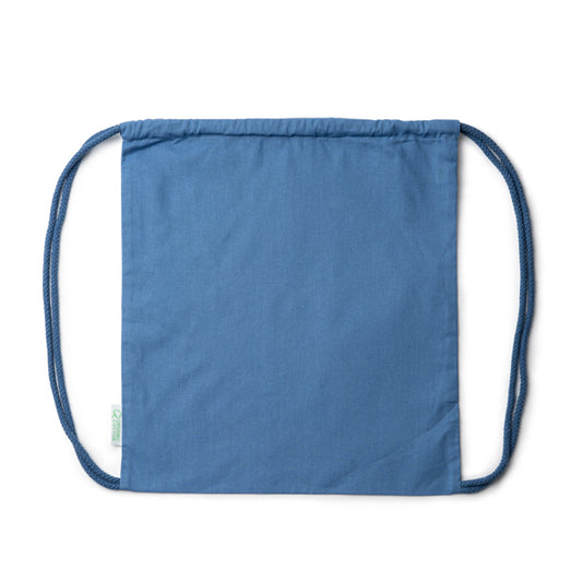 Stamina BREST Organic cotton drawstring bag in riviera blue - promotional merchandise printed with your company logo