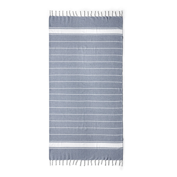 Stamina DENIA Cotton and polyester sarong in navy blue - promotional merchandise printed with your company logo