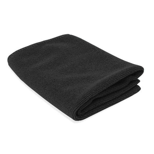 Stamina BAY Microfibre towel in black - promotional merchandise printed with your company logo