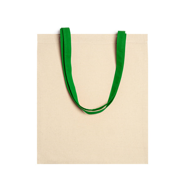 NIZA - 100% 105 gsm cotton bag with 70 cm long colour handles