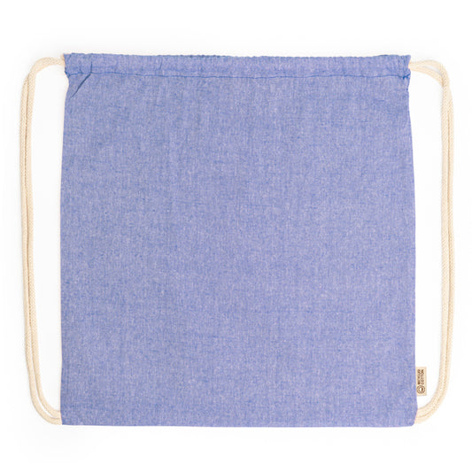 Stamina BRESCIA Recycled cotton drawstring bag in royal blue - promotional merchandise printed with your company logo