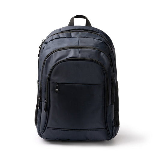 Stamina MARDOK 600D nylon backpack in navy blue - promotional merchandise printed with your company logo