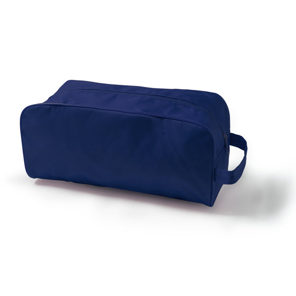 Stamina OBLAK 600D polyester shoe bag in navy blue - promotional merchandise printed with your company logo