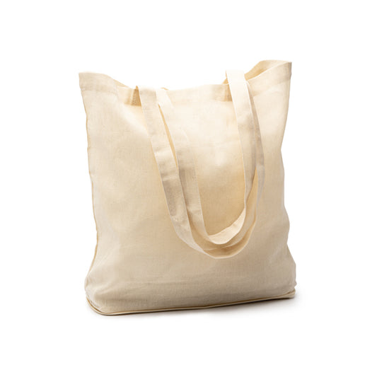 RAKU - Foldable bag in 100% cotton (110 gsm) with bottom in jute