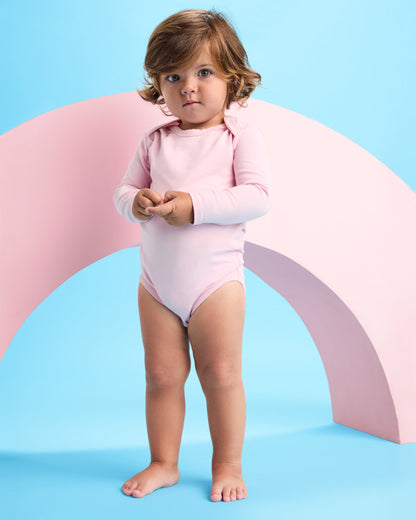 ROLY HONEY L/S Baby baby bodysuit in white - promotional clothing printed with your company logo