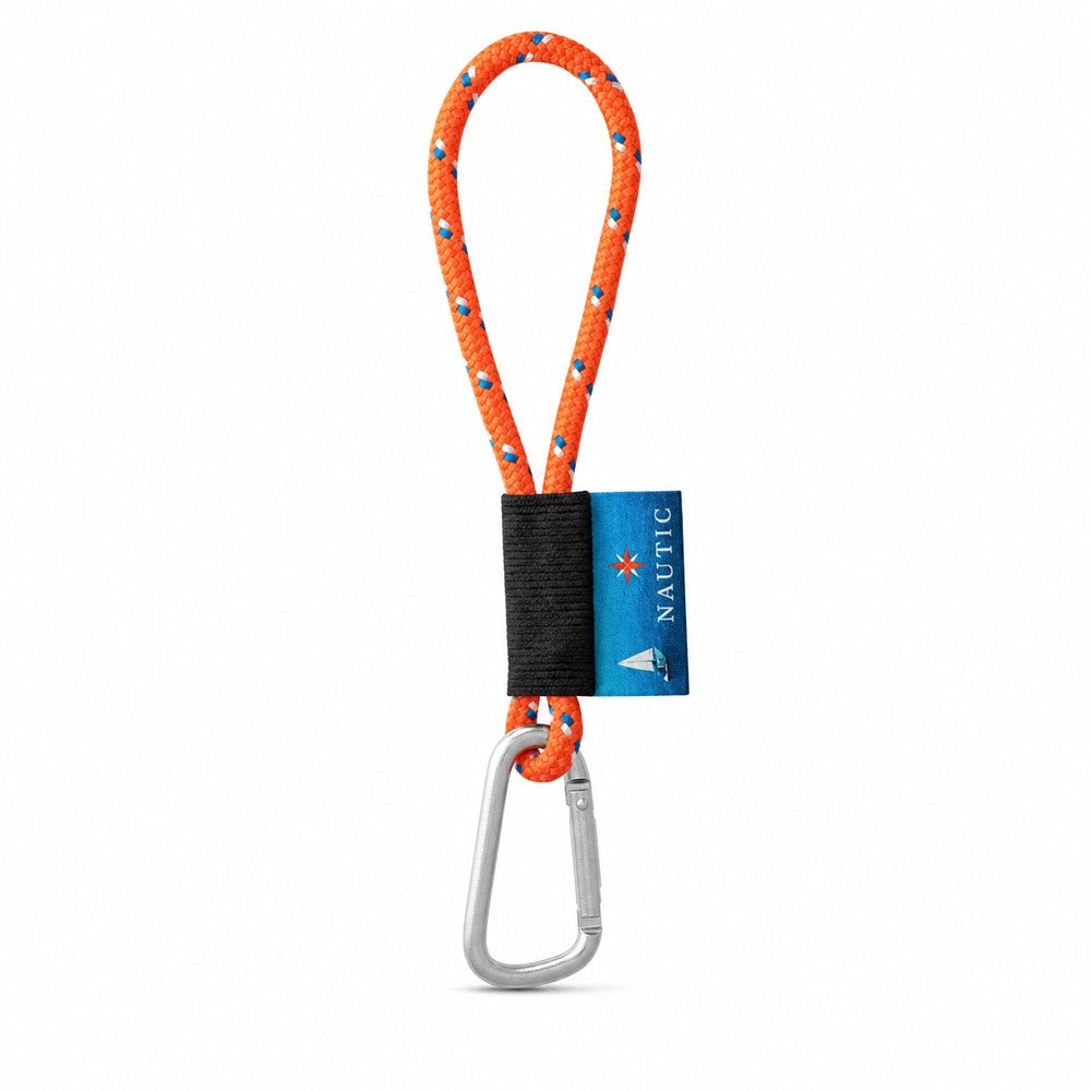 Printed sample of Lanyard NAUTIC Short (Ø 7 mm) promotional lanyard in hexachrome orange with custom logo branding