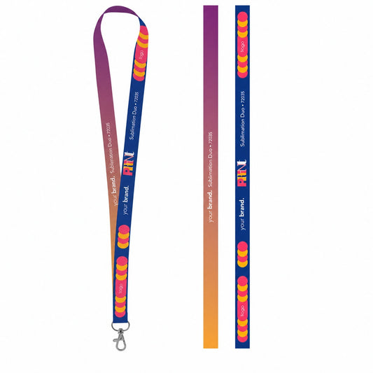 Printed sample of Lanyard SUBLIMATION Long II (20 mm) in polyester promotional lanyard in 301 - white with custom logo