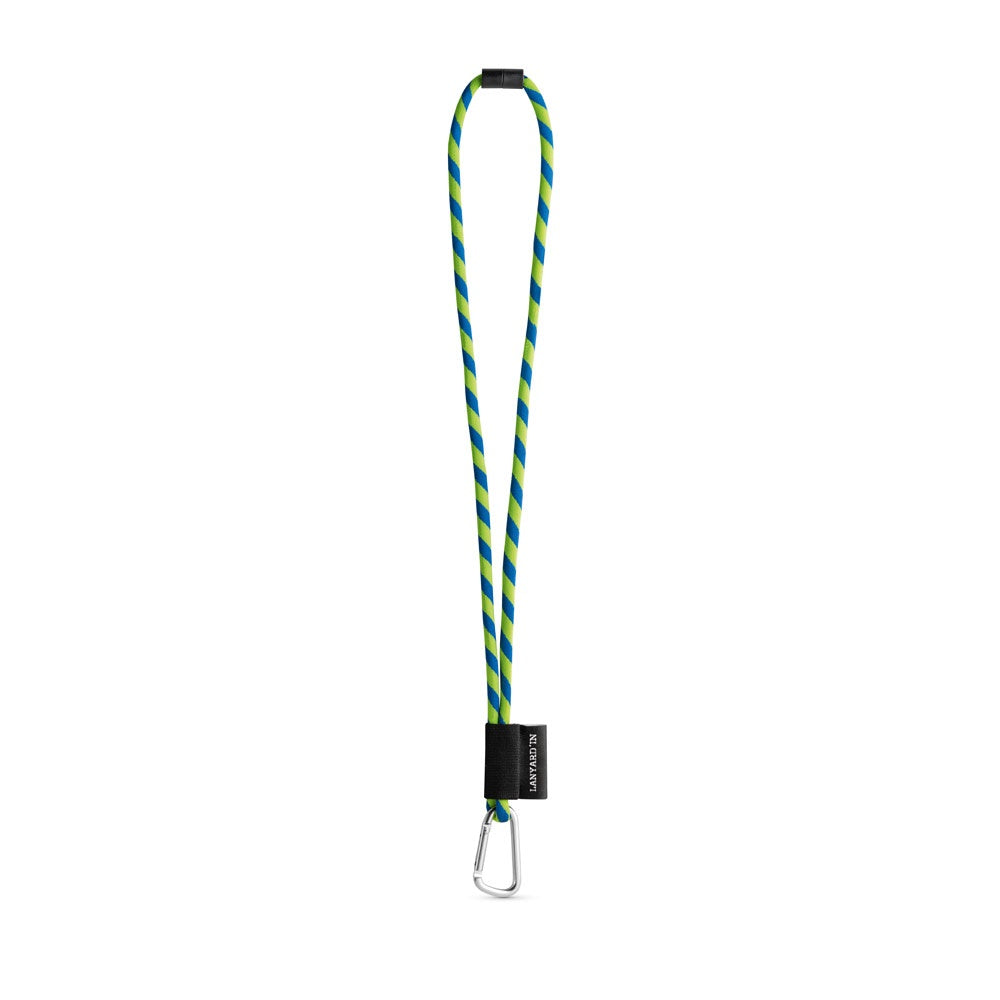 SET Lanyard TUBE Long (Ø 7 mm) with D-shape carabiner 55 mm and safety lock Ø 7 mm promotional lanyard in hexachrome