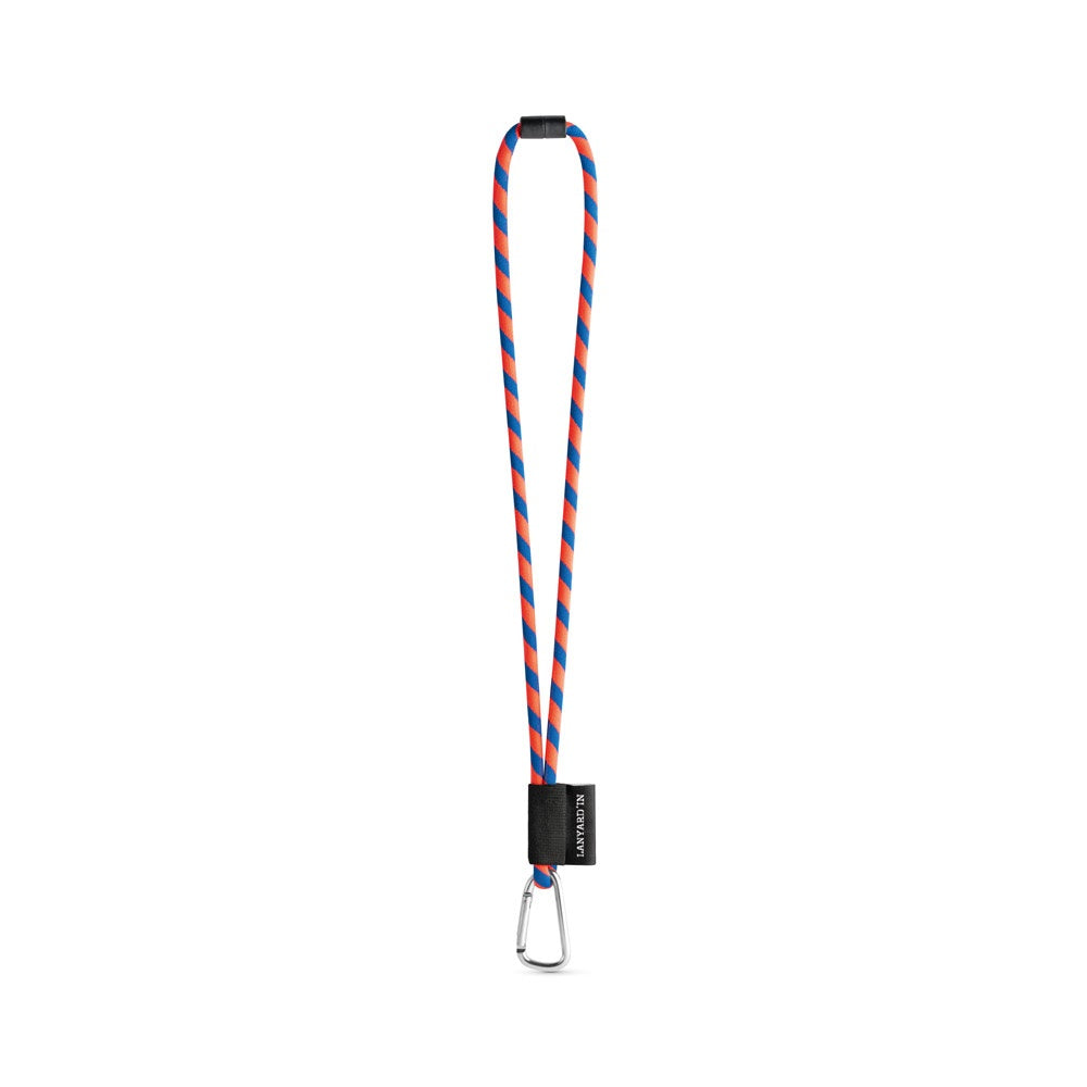 SET Lanyard TUBE Long (Ø 7 mm) with D-shape carabiner 55 mm and safety lock Ø 7 mm promotional lanyard in hexachrome