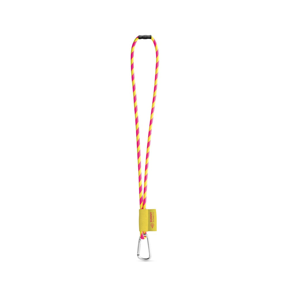 SET Lanyard TUBE Long (Ø 7 mm) with D-shape carabiner 55 mm and safety lock Ø 7 mm promotional lanyard in hexachrome