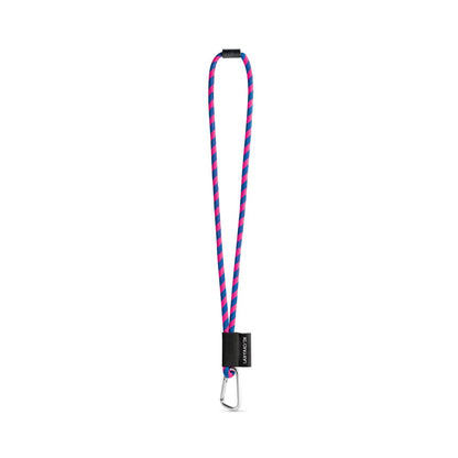 SET Lanyard TUBE Long (Ø 7 mm) with D-shape carabiner 55 mm and safety lock Ø 7 mm promotional lanyard in hexachrome