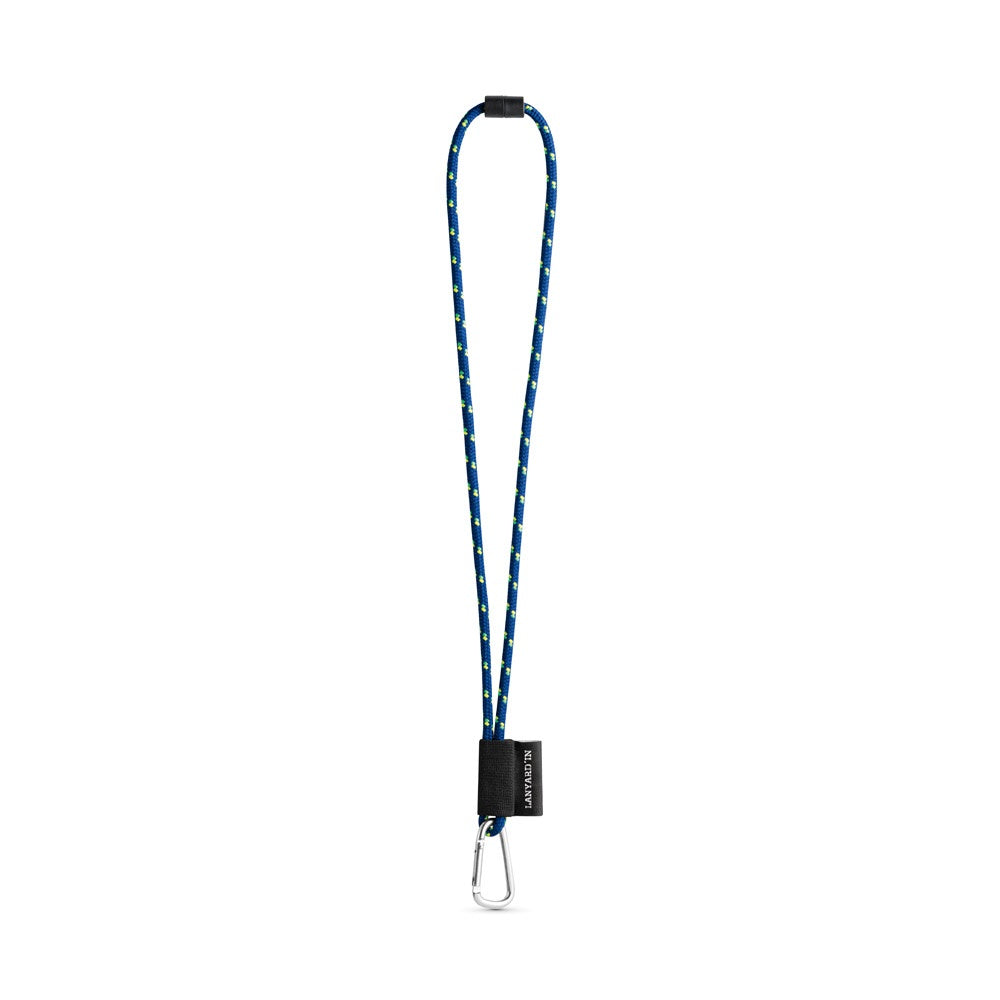 SET Lanyard NAUTIC Long (Ø 7 mm) with D-shape carabiner 55 mm and safety lock Ø 7 mm promotional lanyard in 303 - blue with