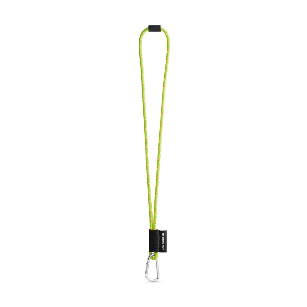 SET Lanyard NAUTIC Long (Ø 7 mm) with D-shape carabiner 55 mm and safety lock Ø 7 mm promotional lanyard in hexachrome