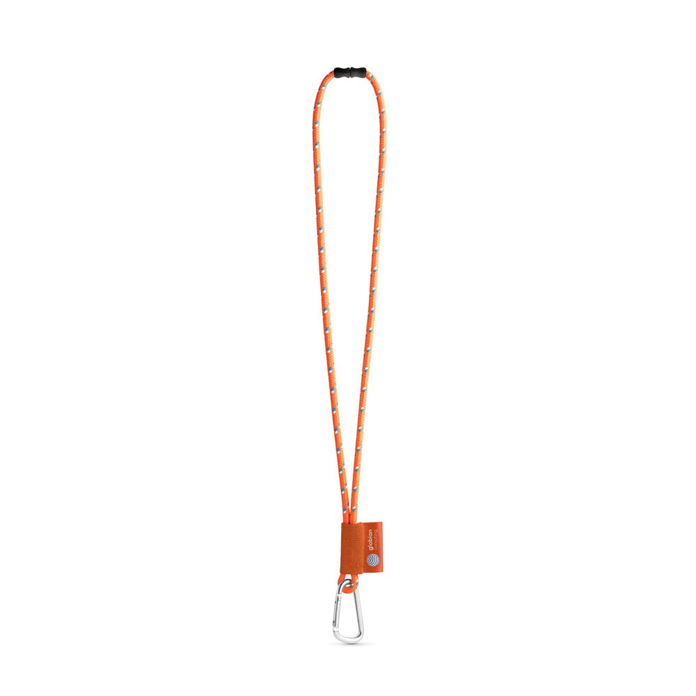 SET Lanyard NAUTIC Long (Ø 7 mm) with D-shape carabiner 55 mm and safety lock Ø 7 mm promotional lanyard in hexachrome