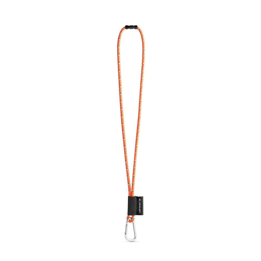 SET Lanyard NAUTIC Long (Ø 7 mm) with D-shape carabiner 55 mm and safety lock Ø 7 mm promotional lanyard in hexachrome