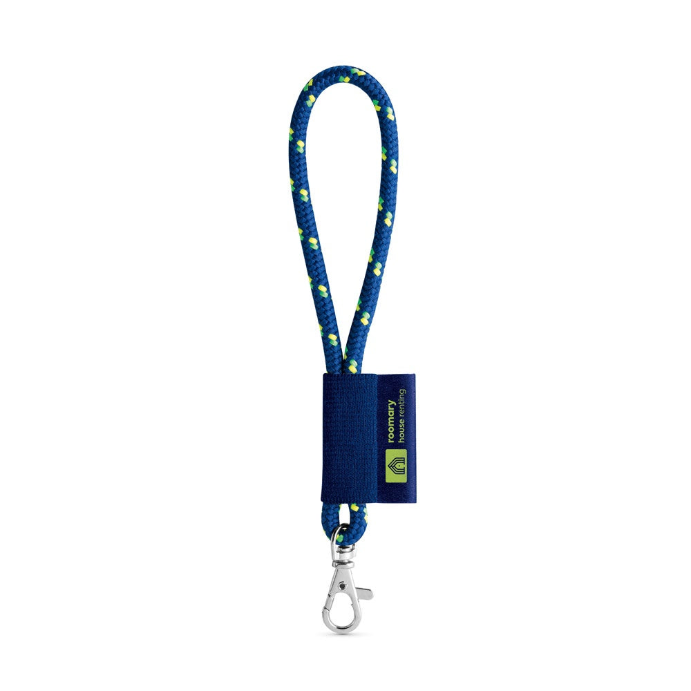 SET Lanyard NAUTIC Short (Ø 7 mm) with Hook Trigger Snap 9 mm promotional lanyard in 303 - blue with custom logo branding