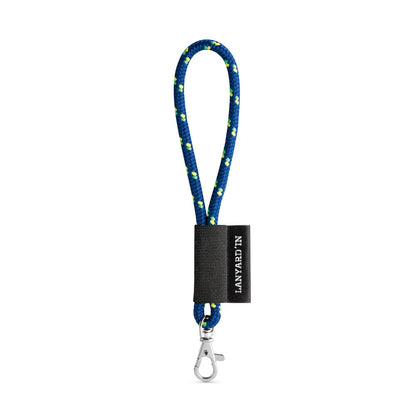SET Lanyard NAUTIC Short (Ø 7 mm) with Hook Trigger Snap 9 mm promotional lanyard in 303 - blue with custom logo branding