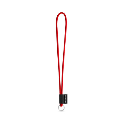 SET Lanyard TUBE Long (Ø 7 mm) with Ring Ø 32 mm promotional lanyard in 302 - red with custom logo branding