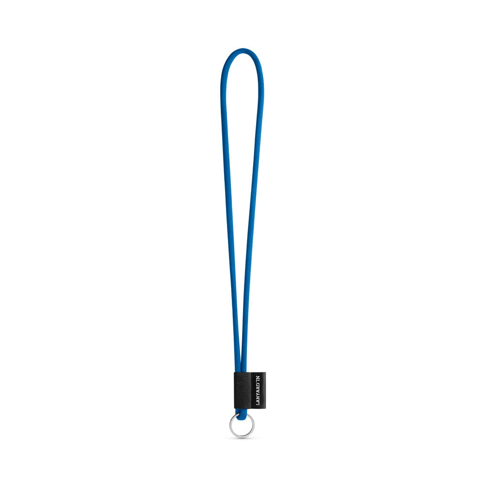 SET Lanyard TUBE Long (Ø 7 mm) with Ring Ø 32 mm promotional lanyard in 303 - blue with custom logo branding
