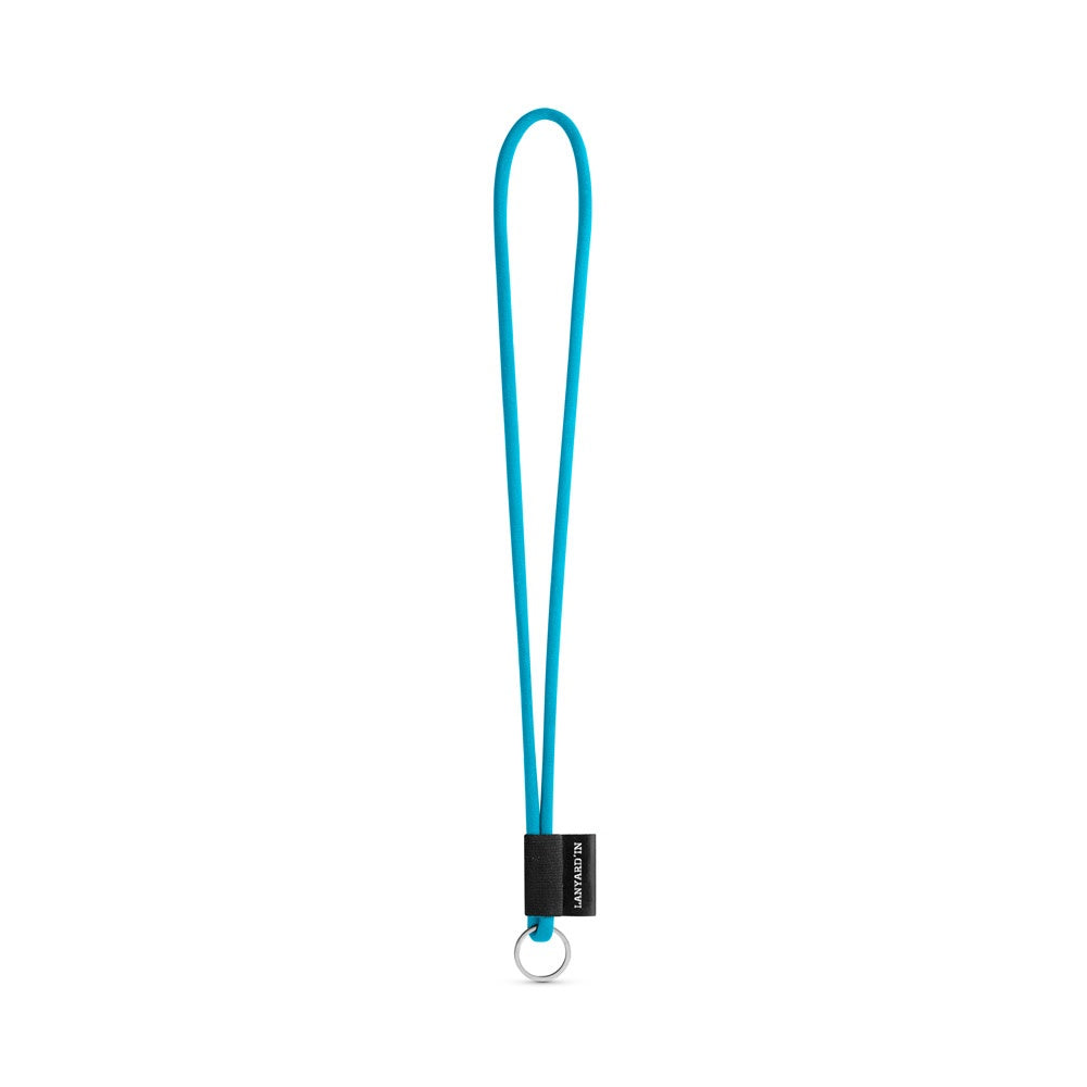 SET Lanyard TUBE Long (Ø 7 mm) with Ring Ø 32 mm promotional lanyard in 304 - light blue with custom logo branding