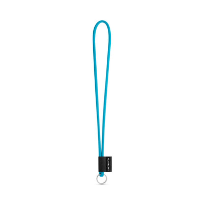SET Lanyard TUBE Long (Ø 7 mm) with Ring Ø 32 mm promotional lanyard in 304 - light blue with custom logo branding