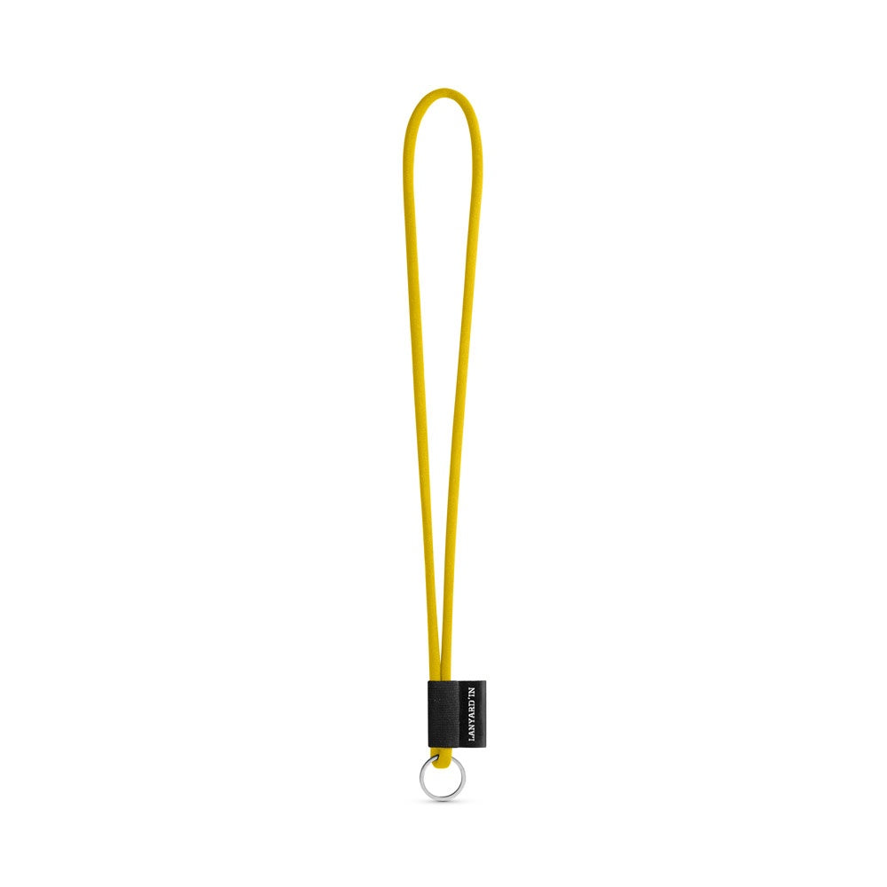 SET Lanyard TUBE Long (Ø 7 mm) with Ring Ø 32 mm promotional lanyard in 310 - yellow with custom logo branding