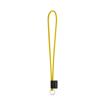 SET Lanyard TUBE Long (Ø 7 mm) with Ring Ø 32 mm promotional lanyard in 310 - yellow with custom logo branding