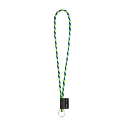 SET Lanyard TUBE Long (Ø 7 mm) with Ring Ø 32 mm promotional lanyard in hexachrome yellow/royal blue with custom logo