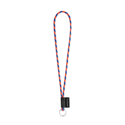 SET Lanyard TUBE Long (Ø 7 mm) with Ring Ø 32 mm promotional lanyard in hexachrome orange/royal blue with custom logo