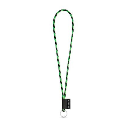 SET Lanyard TUBE Long (Ø 7 mm) with Ring Ø 32 mm promotional lanyard in hexachrome green/black with custom logo branding