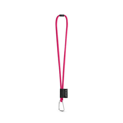 SET Lanyard TUBE Long (Ø 7 mm) with D-shape carabiner 55 mm and safety lock Ø 7 mm promotional lanyard in 312 - pink with