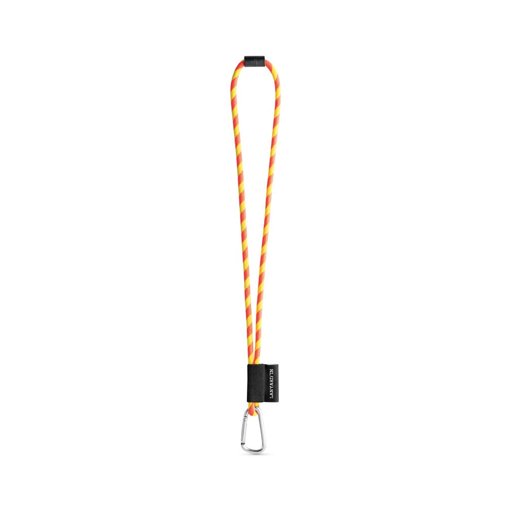 SET Lanyard TUBE Long (Ø 7 mm) with D-shape carabiner 55 mm and safety lock Ø 7 mm promotional lanyard in hexachrome