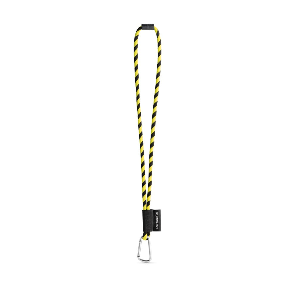 SET Lanyard TUBE Long (Ø 7 mm) with D-shape carabiner 55 mm and safety lock Ø 7 mm promotional lanyard in hexachrome