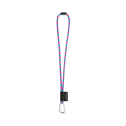SET Lanyard TUBE Long (Ø 7 mm) with D-shape carabiner 55 mm and safety lock Ø 7 mm promotional lanyard in hexachrome