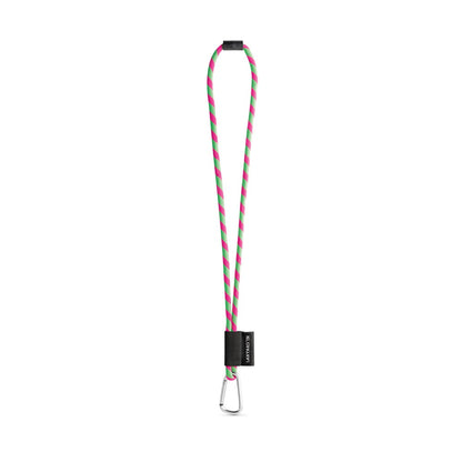 SET Lanyard TUBE Long (Ø 7 mm) with D-shape carabiner 55 mm and safety lock Ø 7 mm promotional lanyard in hexachrome