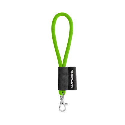 SET Lanyard TUBE Short (Ø 7 mm) with Hook Trigger Snap 9 mm promotional lanyard in 308 - light green with custom logo