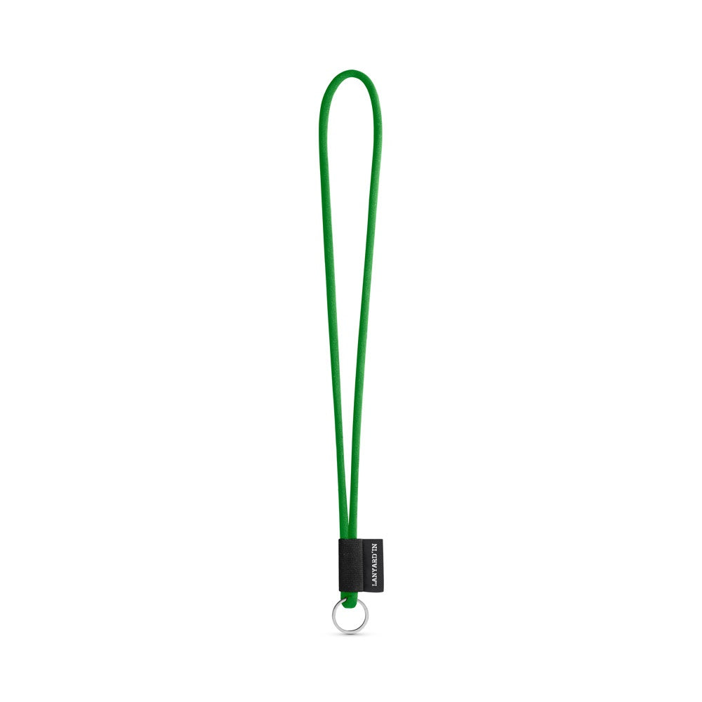 SET Lanyard TUBE Long (Ø 7 mm) with Ring Ø 32 mm promotional lanyard in 307 - green with custom logo branding