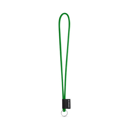 SET Lanyard TUBE Long (Ø 7 mm) with Ring Ø 32 mm promotional lanyard in 307 - green with custom logo branding