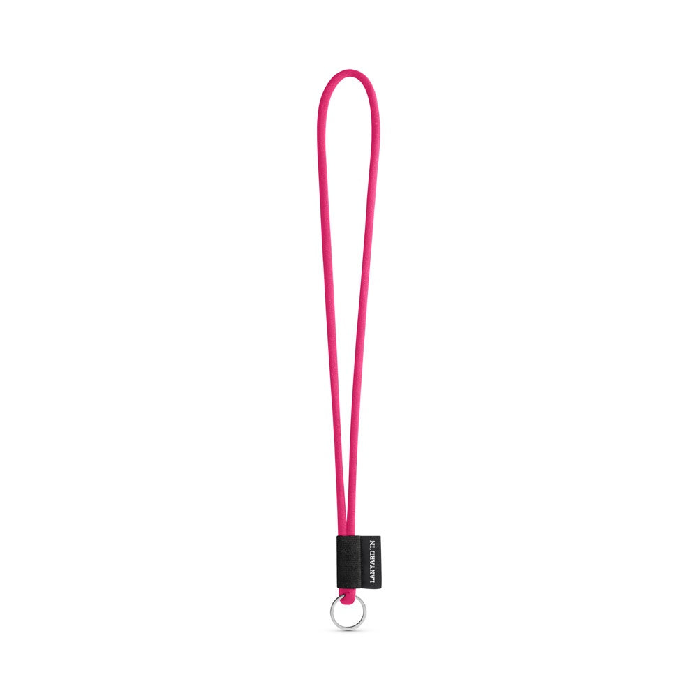 SET Lanyard TUBE Long (Ø 7 mm) with Ring Ø 32 mm promotional lanyard in 312 - pink with custom logo branding