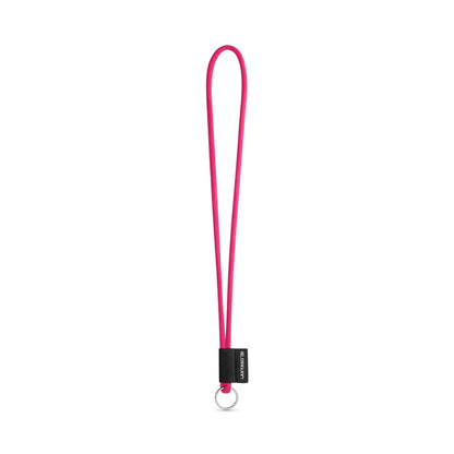 SET Lanyard TUBE Long (Ø 7 mm) with Ring Ø 32 mm promotional lanyard in 312 - pink with custom logo branding
