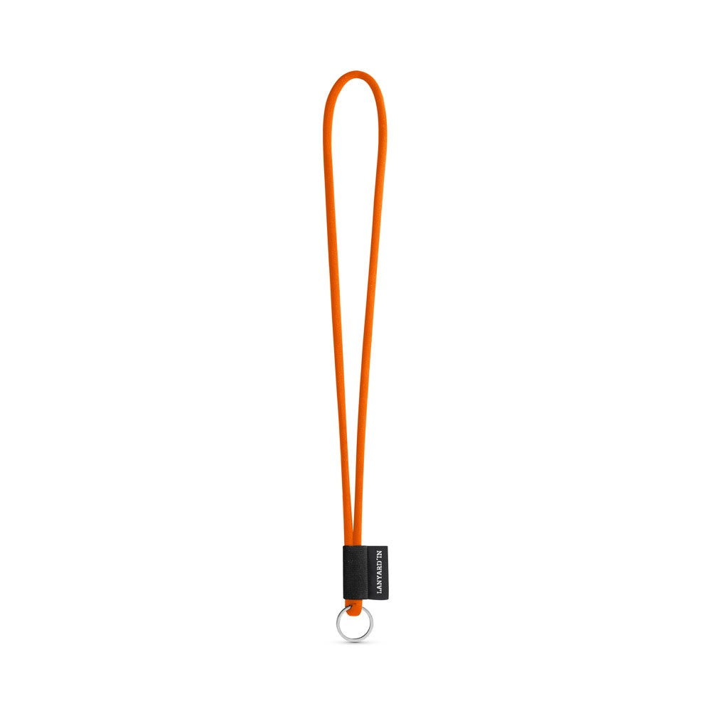SET Lanyard TUBE Long (Ø 7 mm) with Ring Ø 32 mm promotional lanyard in hexachrome orange with custom logo branding