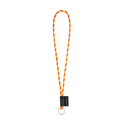 SET Lanyard TUBE Long (Ø 7 mm) with Ring Ø 32 mm promotional lanyard in hexachrome yellow/hexachrome orange with custom logo