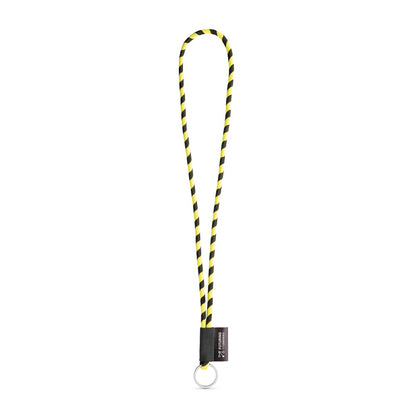 SET Lanyard TUBE Long (Ø 7 mm) with Ring Ø 32 mm promotional lanyard in hexachrome yellow/black with custom logo branding