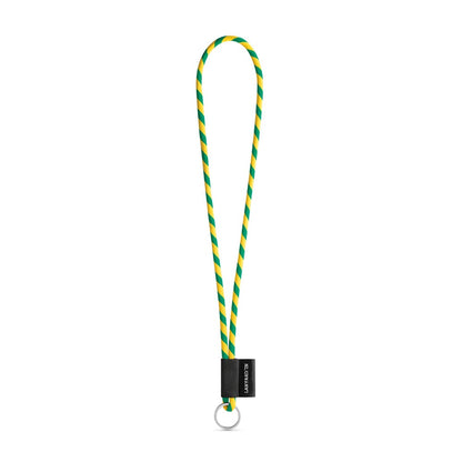 SET Lanyard TUBE Long (Ø 7 mm) with Ring Ø 32 mm promotional lanyard in yellow/green with custom logo branding