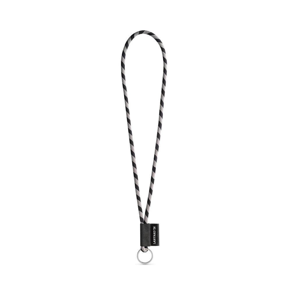SET Lanyard TUBE Long (Ø 7 mm) with Ring Ø 32 mm promotional lanyard (complete set view) with custom logo branding