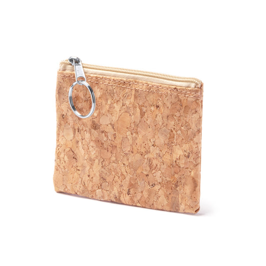LIMOSA - Natural cork purse with silver ring in zip puller