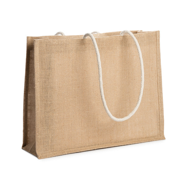 STERNA - Rectangular beach bag made of jute, with 70 cm long cotton…