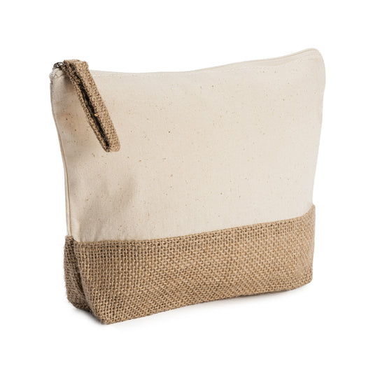 SIERRA - Eco toilet bag made of 180 gsm cotton and jute in natural…